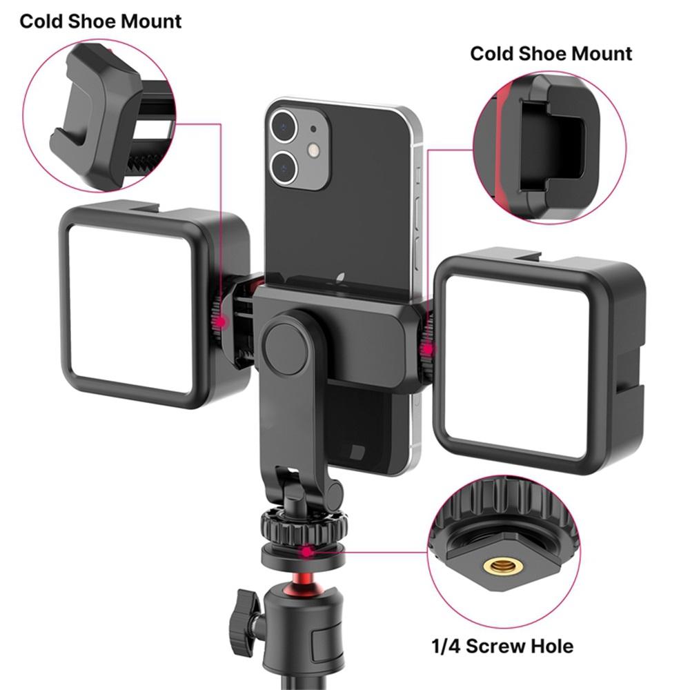 ST-06S Vertical Shooting Phone Mount Holder DSLR Camera Monitor Mount Tripod Mount Clamp for Smartphone Vlog Shooting
