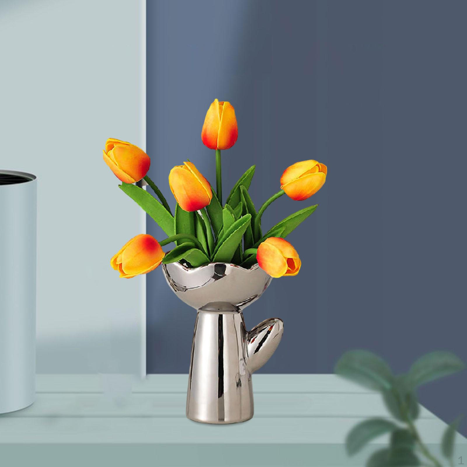 

Керамическая ваза для цветов, держатель горшка для растений, цветочные композиции, декоративные маленькие Rose Shape Cream