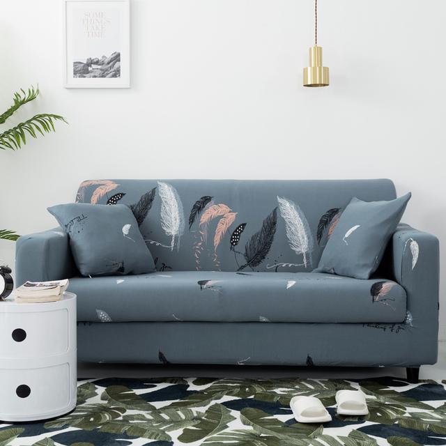 S -Emiga Geometric Printed Sofa Cover Sets For Living Room Flexible Elasticized Slipcover Sectional Corner Sofa Covers 1 /2 /3 /4 -Seater