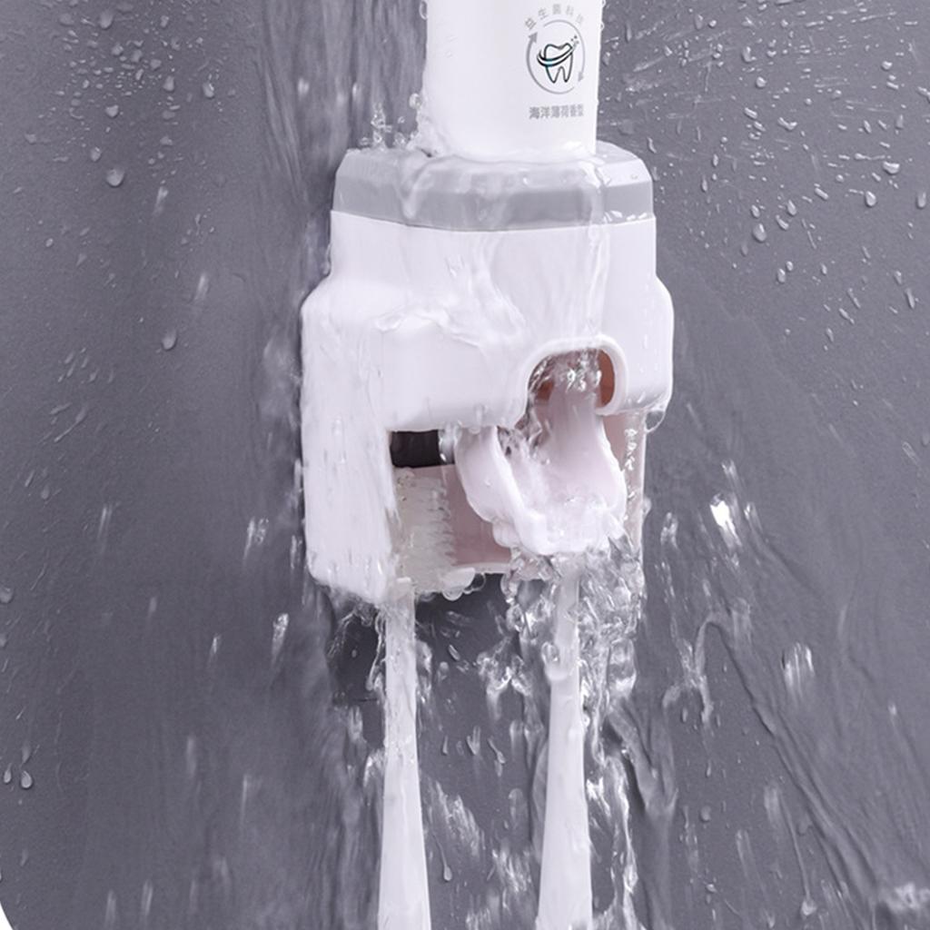 Automatický dávkovač zubní pasty s držákem na zubní kartáčky, nástěnný pro koupelnu, pro dospělé