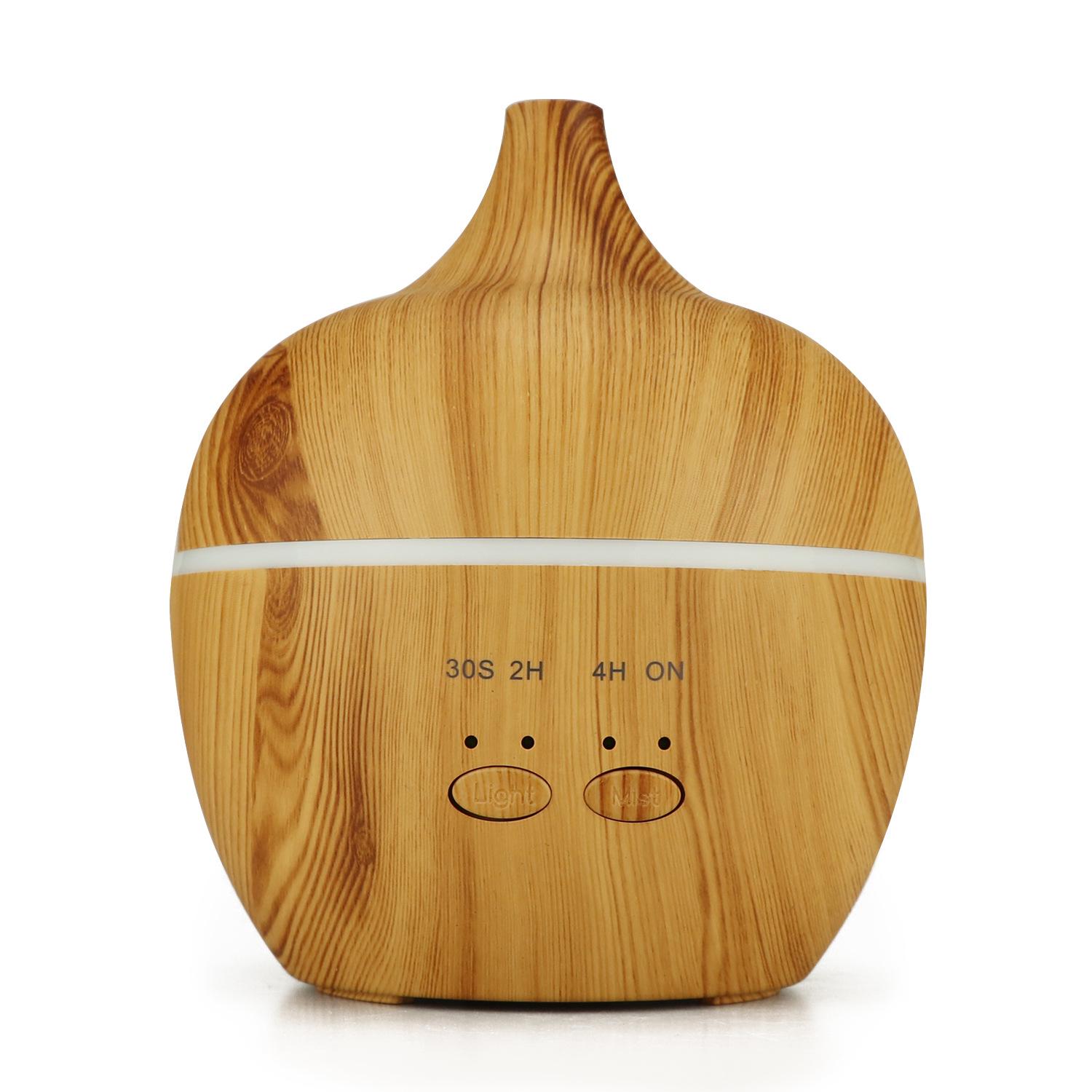250ML Ultrasonic Wood Grain Aroma Diffuser with Seven-Color LED EU Plug