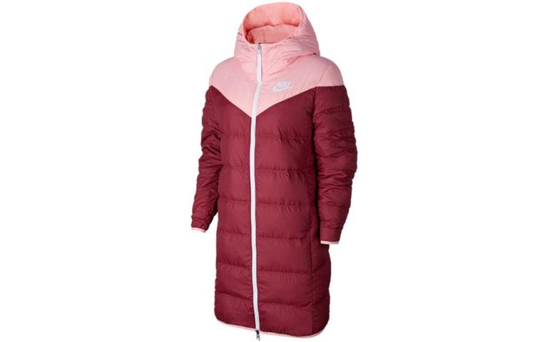 Nike Down Jackets Women s Red Hooded Moderate Reversible 939441-697 M