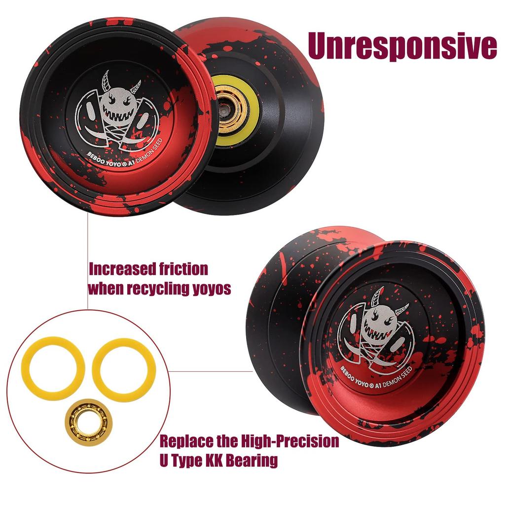 Bind Yo-Yo, Kids' Metal Yo-Yo for Beginners, Replacement High-Precision Ball Bearings, Gloves, Bearing Stickers, 3 Yo-Yo Strings, and Accessory
