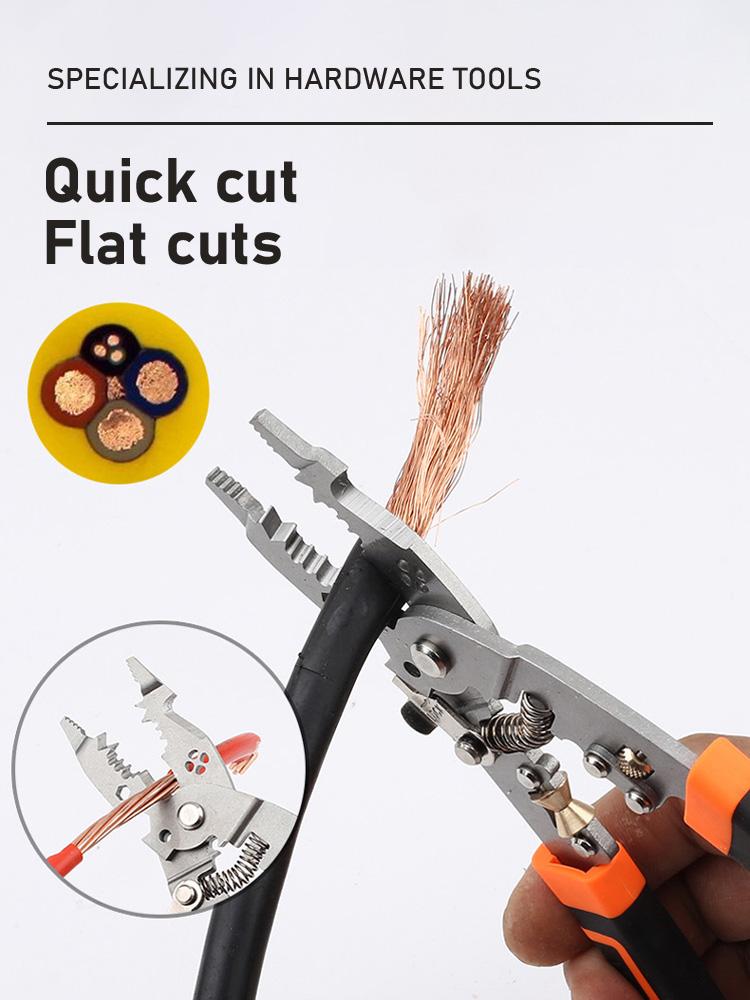 10 In 1 Hand Tool Multifunct Wire Stripper Heavy Duty Universal Pliers Wire Stripper Cable Cutter Terminal Crimping Hand Tool