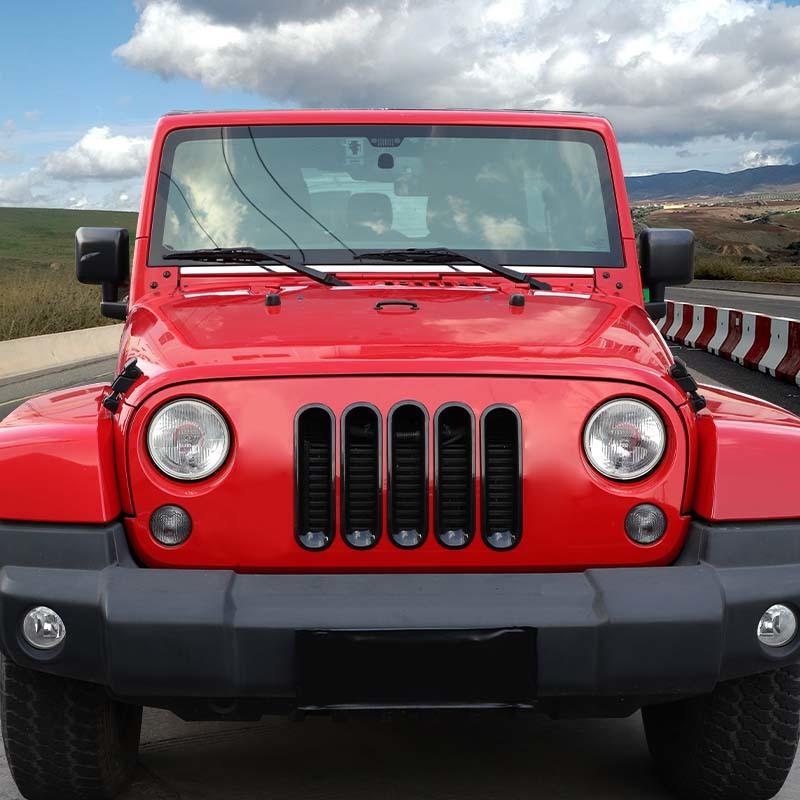 ABS Car Front Grille Decoration Ring Cover Stickers For Jeep Wrangler JK 2007-2017 Car Exterior Accessories