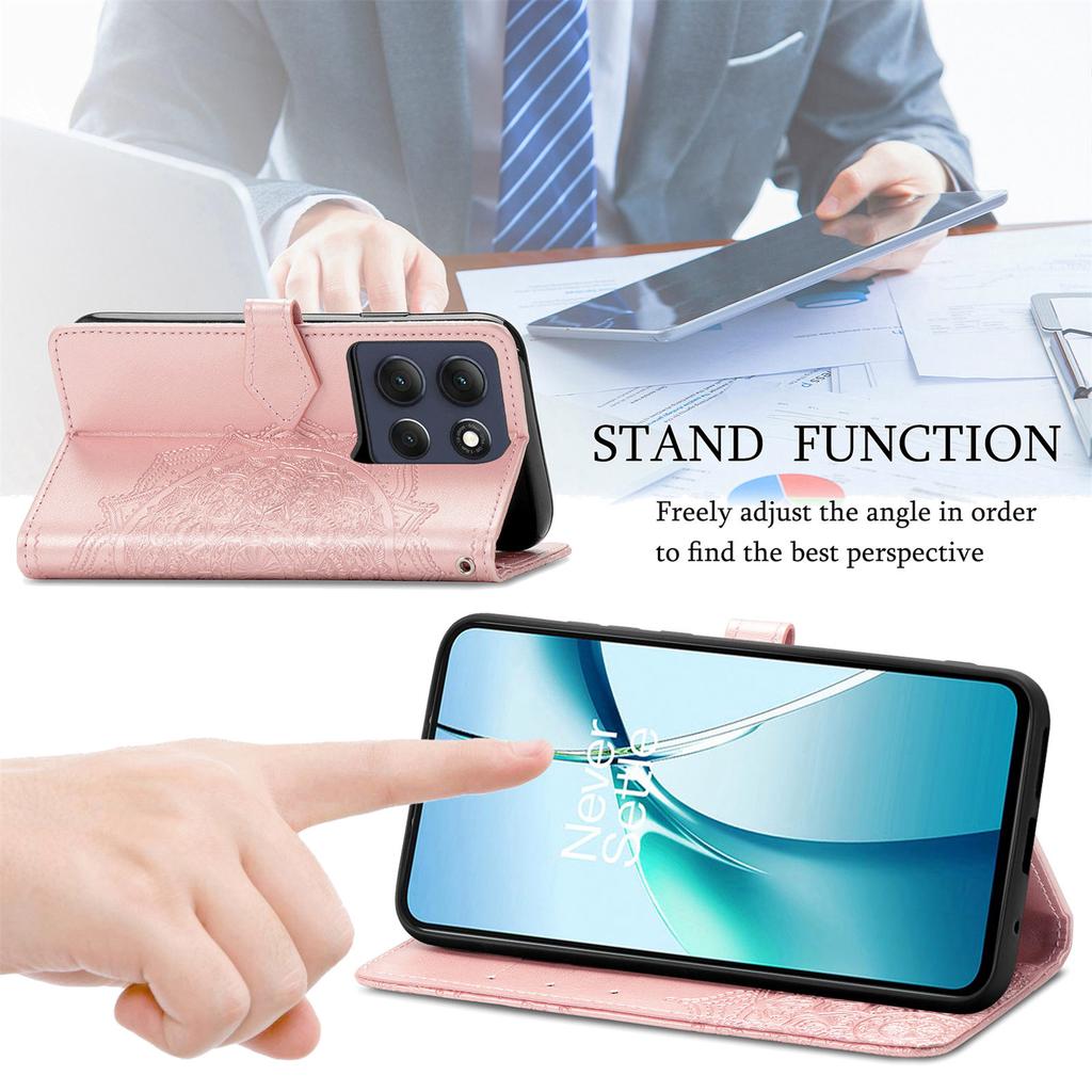 For Motorola Moto G86 Power 5G Case Wallet Mandala Flower Leather Phone Cover Stand View