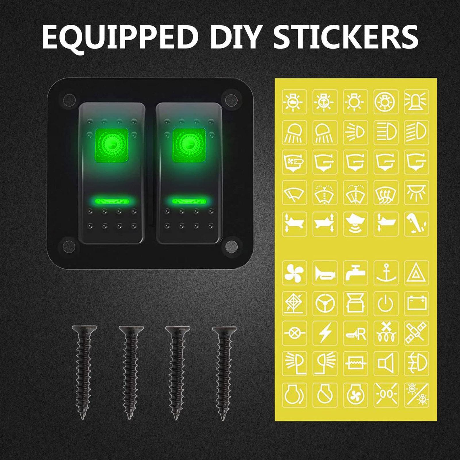 

Панель переключателей 2-х клавишная 1224 В зеленый светодиод универсальный для автомобиля автобус грузовик лодка уборочная машина разбрызгиватель