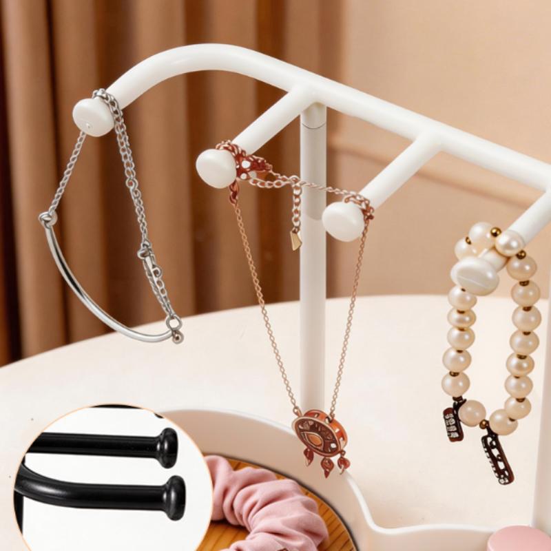 Jewelry Organizer Display Stand Rack With Wooden Tray For Earrings Bracelet Necklaces Rings Storage Hanging Organizer Holder