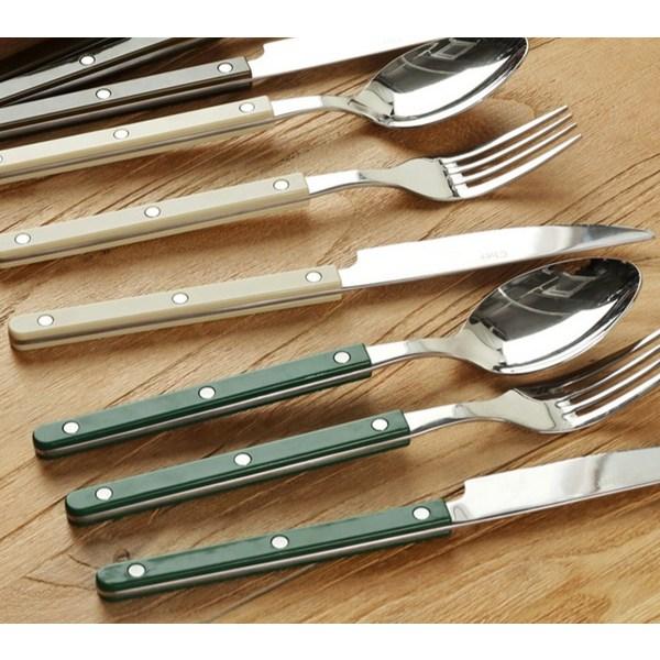 Siere Parve 4-person cutlery set, navy, light khaki, green, khaki, 4 spoons + 4 chopsticks, Korean popular tableware