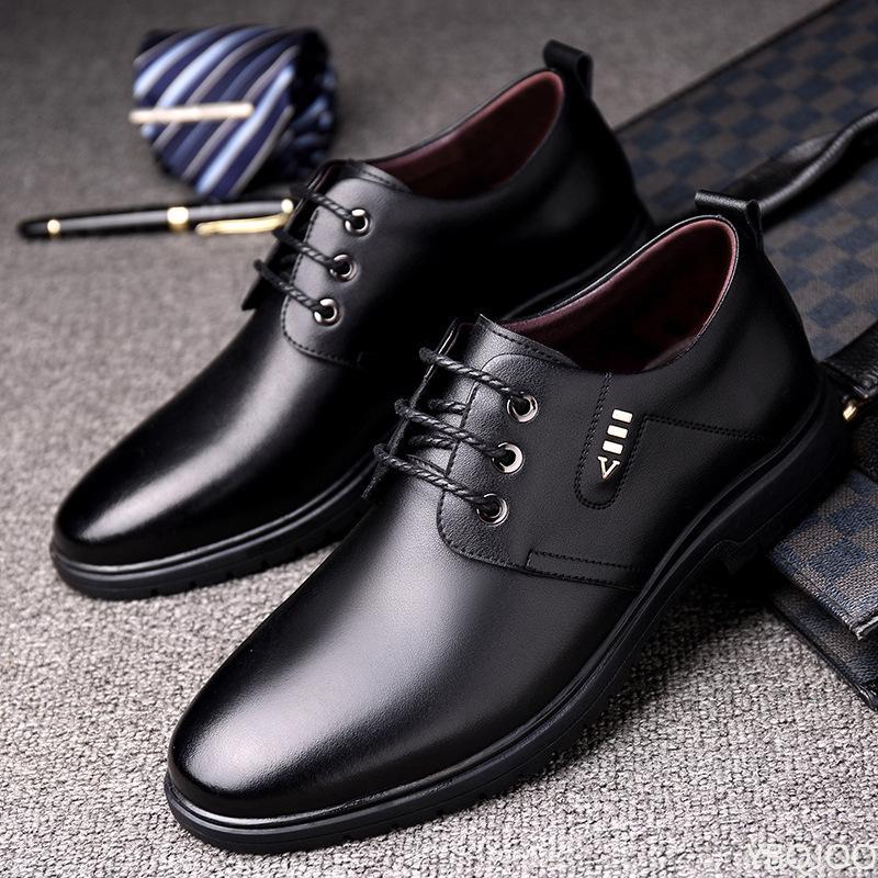 Fashion Men's Business Shoes Black Formal Work Shoe Fashion Comfortable Leather Shoes Lace Up Lightweight Male Footwear Zapatos Homme