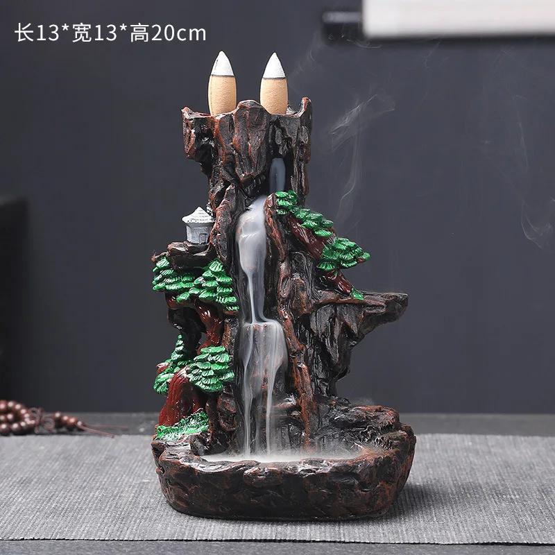 Resin Alpine Flowing Water Aromatherapy Furnace Ornamental Sandalwood Creative Rockery Backflow Incense Furnace, Home Decoration