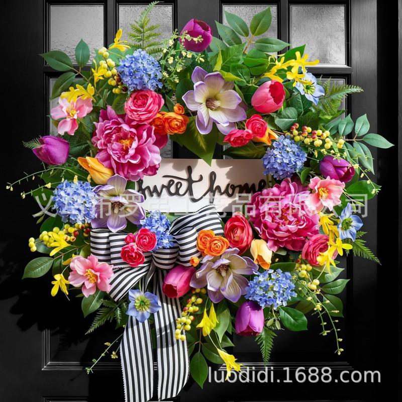 Artificial Flower Wreath Easter Valentines Day Hotel Restaurant Door Decorations