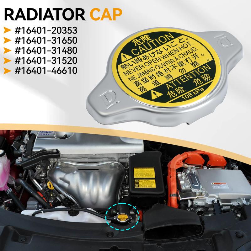 Radiator Cap Compatible with Toyota Lexus - Avalon Camry Echo Prius C ES300h ES350 GS300 GS430 IS300 LS430 RX350 RX450h SC430