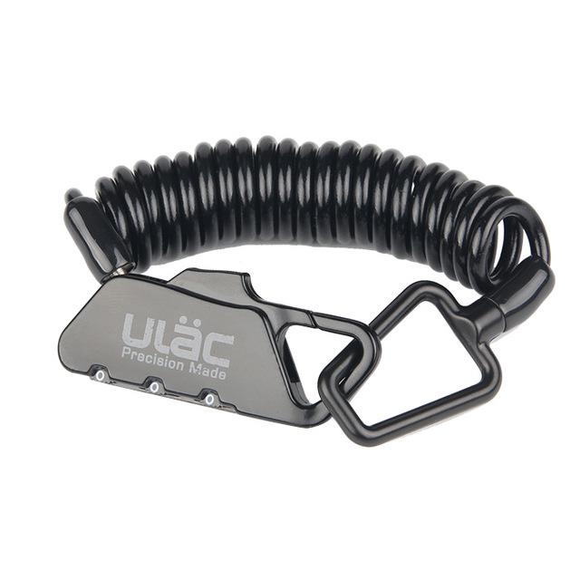 ULAC Mini Bike Lock 1200mm Fold Backpack Cycling Helmet Bicycle Cable Lock 3 Digit Combination Anti-theft Bike Bicycle Lock чёрный