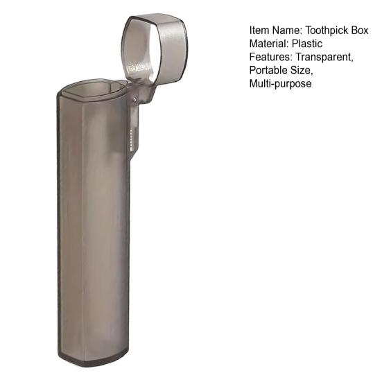 Boîte de Rangement Transparente et Portable pour Cure-dents, Support Distributeur Polyvalent pour Coton-tiges, Mini Organisateur de Cure-dents, Récipient pour Voyage en Extérieur