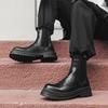 2024 Men's High Top Martin Boots Thick Sole Height Increasing Sleeve Feet Youth Fashion Smoke Boots Trend Boots 14403-J