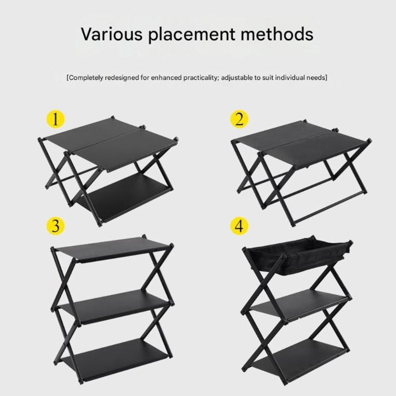 Heavy Type Folding Camp Shelf Portables Storage Solution For Backyards BBQ Hiking Tent Gear Organizers