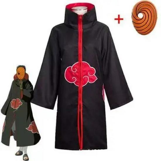 Naruto Uchiha Obito Tobi Akatsuki Cosplay Set: Coat, Shoes, Mask, and Ring