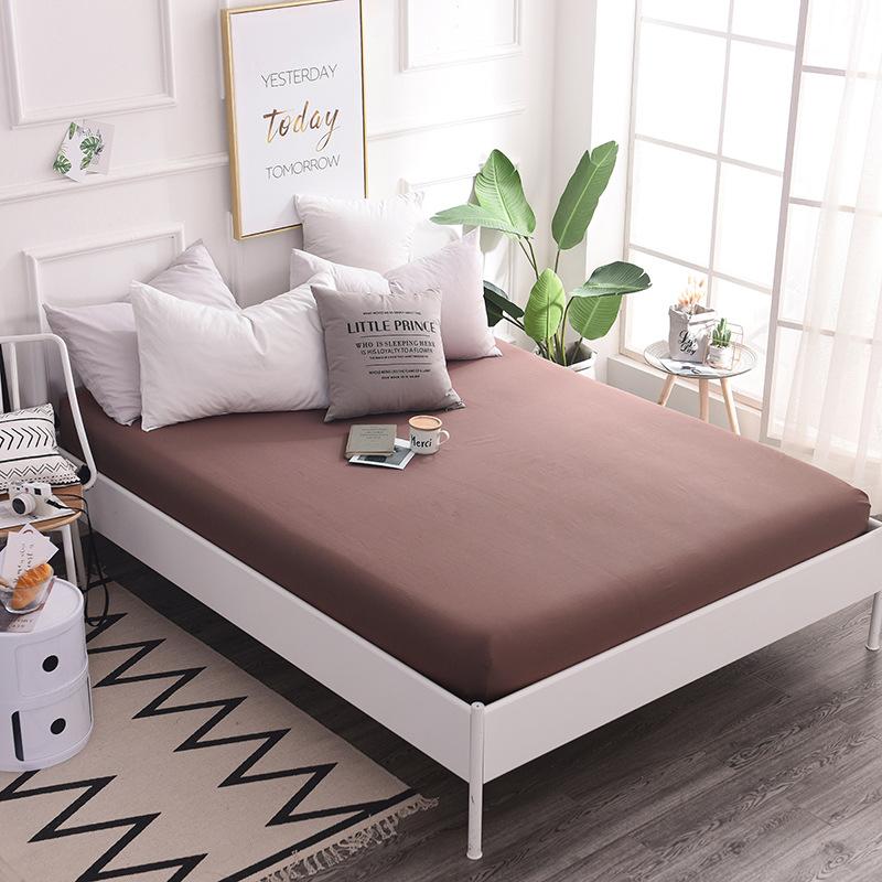 Fitted Sheets, Cotton Fitted Sheets, Bedspreads, Solid Color 13372 Pure Cotton Single Fitted Sheets, 120*200+25, Fitted Sheet Height