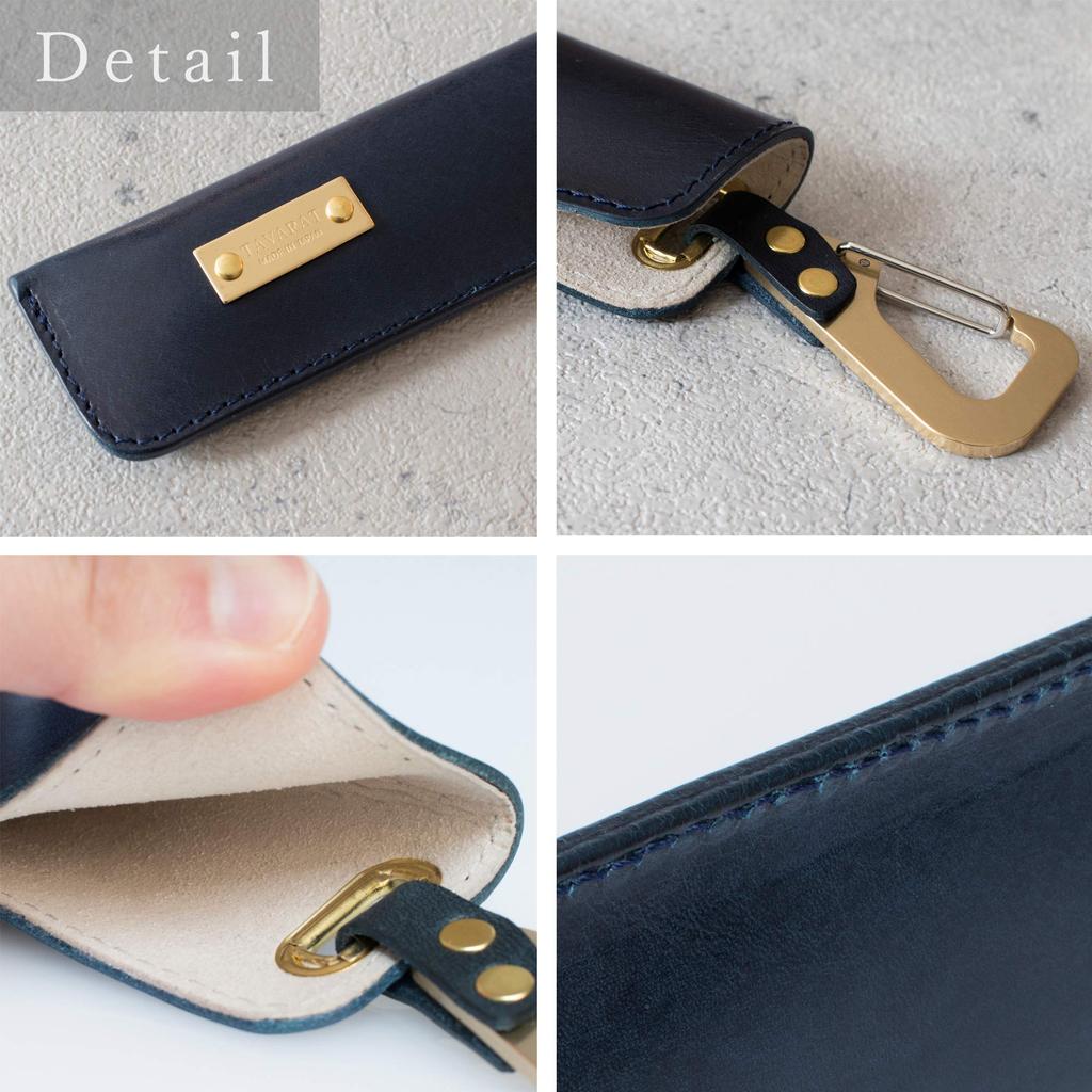 Tabarat Fan Fan with Made in Japan with Genuine Himeji Leather Size Pouch, Case, Carabiner, (Red, M)