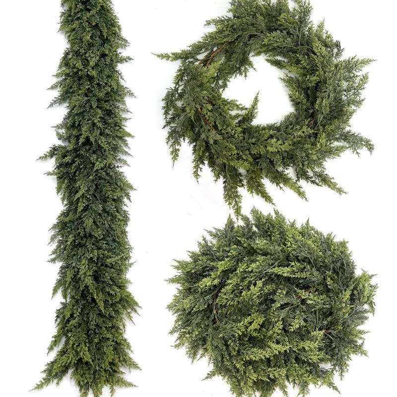 Simulare Artificială, Cauciuc Moale, Cedru, Frunză de Chiparos, Viță de Vie, Decorațiune de Crăciun pentru Casă, Ac de Pin, Viță de Vie, Plantă Verde