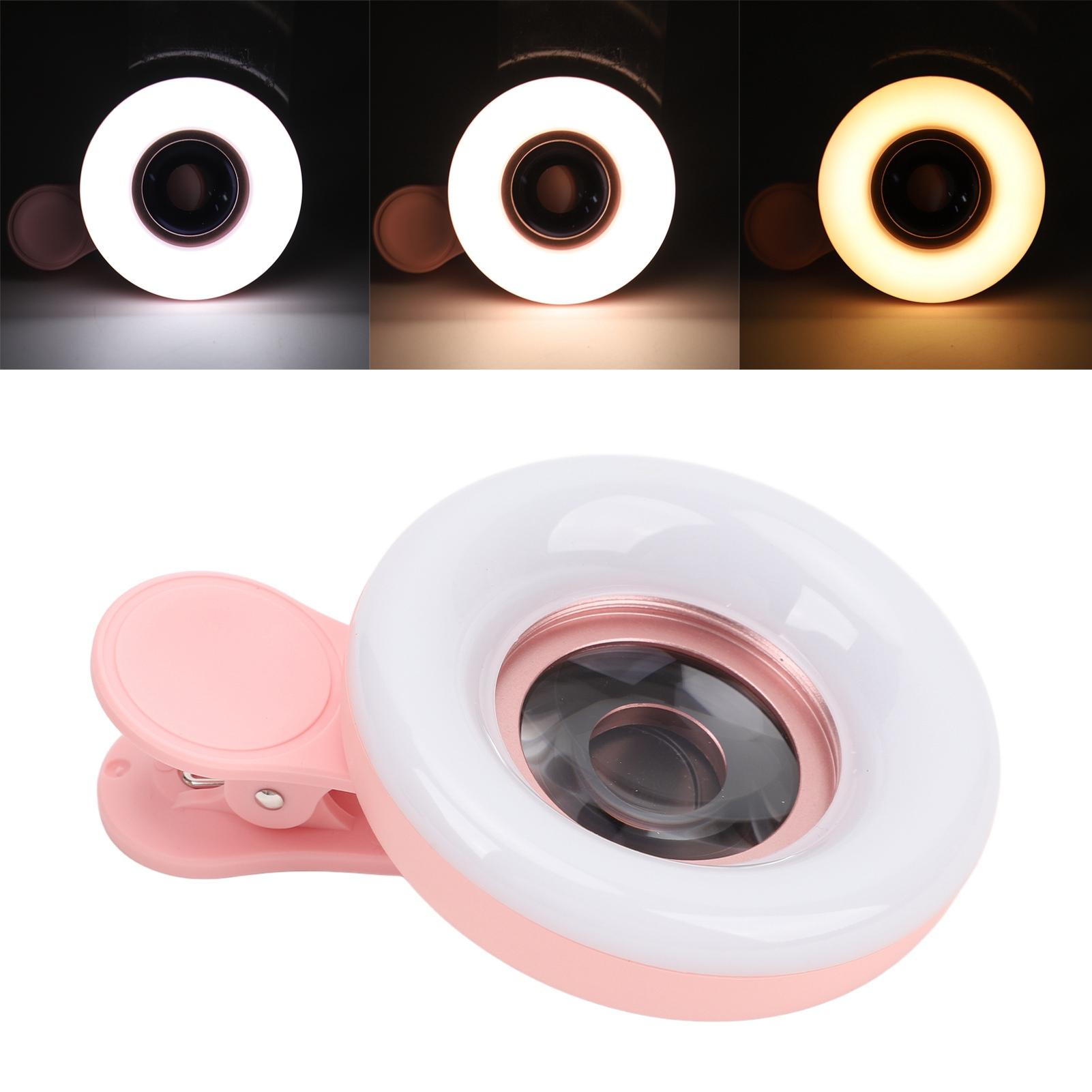 

Mobile Phone Macro Lens 3 Color Lights Portable Clip On Macro Lens for Eyelashes Eyebrows Nail Art