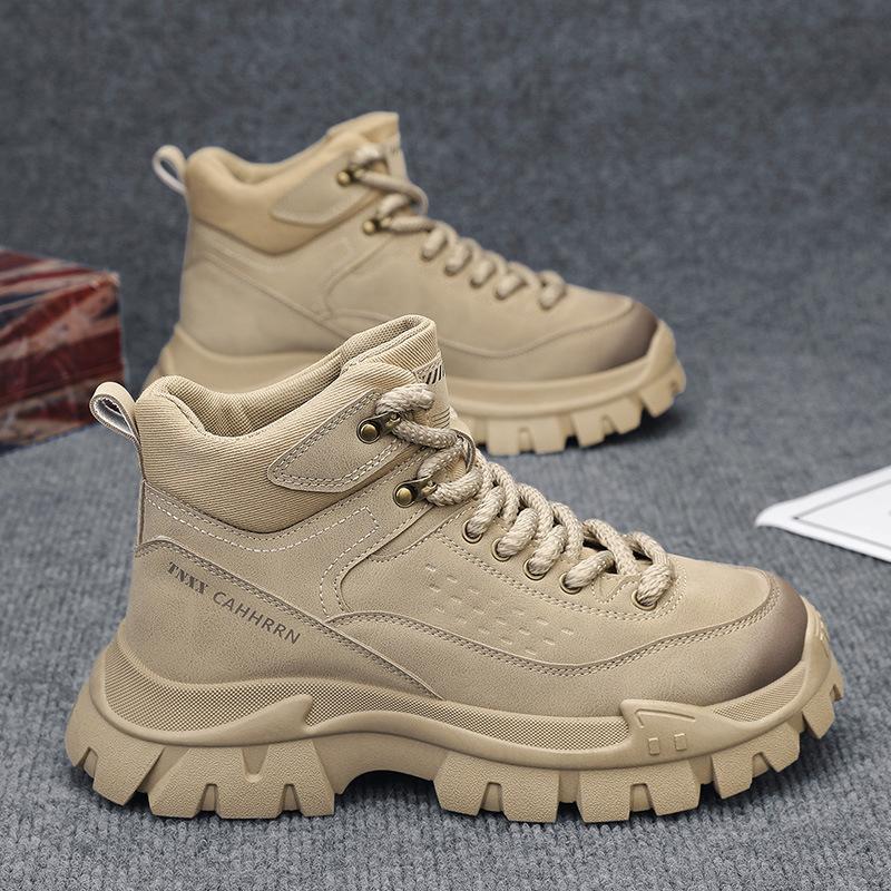 

Tooling boots men s platform retro Martin boots men s autumn new high-top men s shoes outdoor casual short boots 39 пісочний