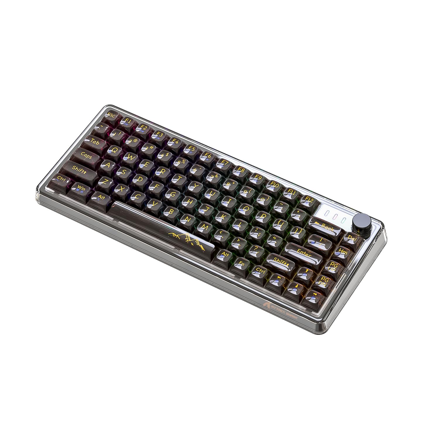 

MAMBASNAKE K75 Mechanical Keyboard Glass Axis Hot Swap Bluetooth Connection 3 Modes GSKET Structure Spacebar Backlit Dustproof Keycap Transparent
