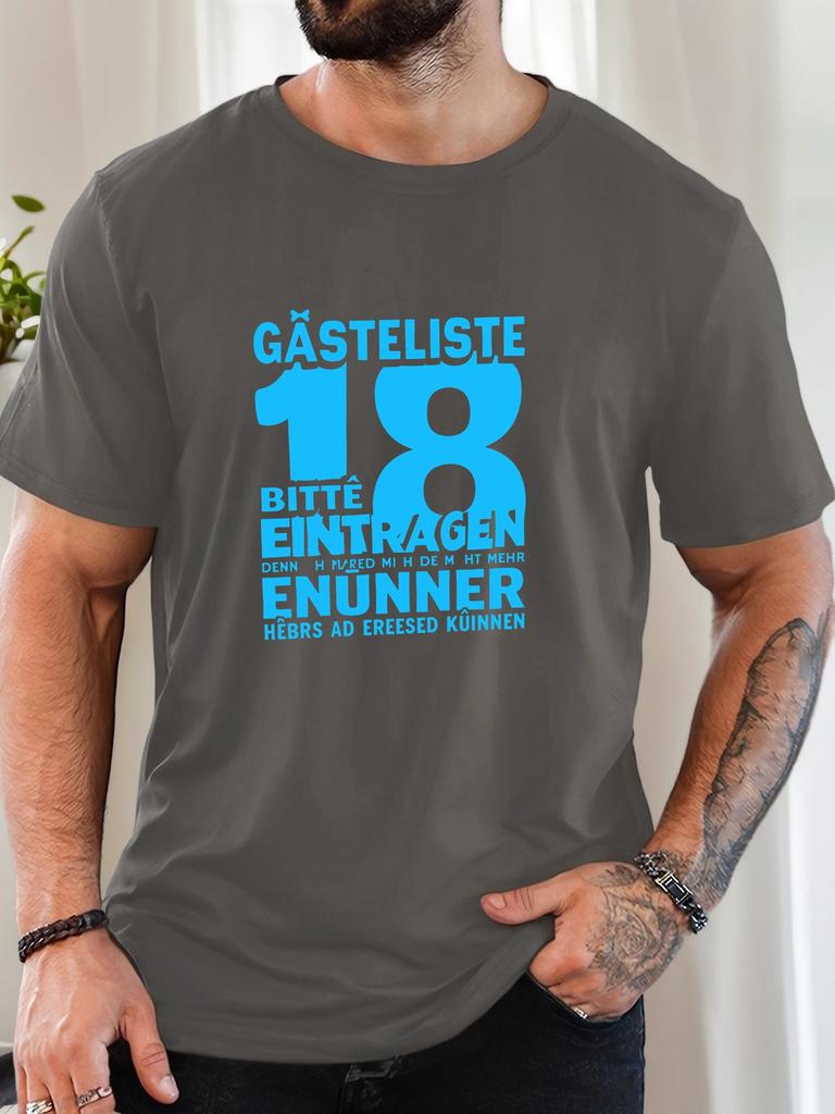 Mens GÄSTELISTE 18 Pattern Cotton Printed TShirt Summer Casual Oversized Round Neck Short Sleeve Comfortable Daily Wear Tee