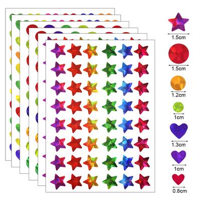 30/10 Blatt Stern Punkt Herz Aufkleber Kinder Geburtstagsparty Gastgeschenke Glitzer Klebeaufkleber Belohnungstabelle Etiketten Geschenk DIY Dekoration