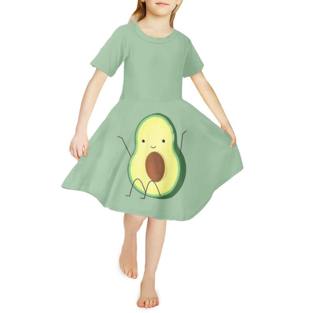 Girls 3D Print Dresses Kids Girl Party Sleeveless Princess Dress Tank 3D Blue Love Rabbit Print Dress