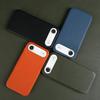 For iPhone Air Case Compatible with MagSafe Litchi Texture Genuine Cow Leather + PC Phone Cover