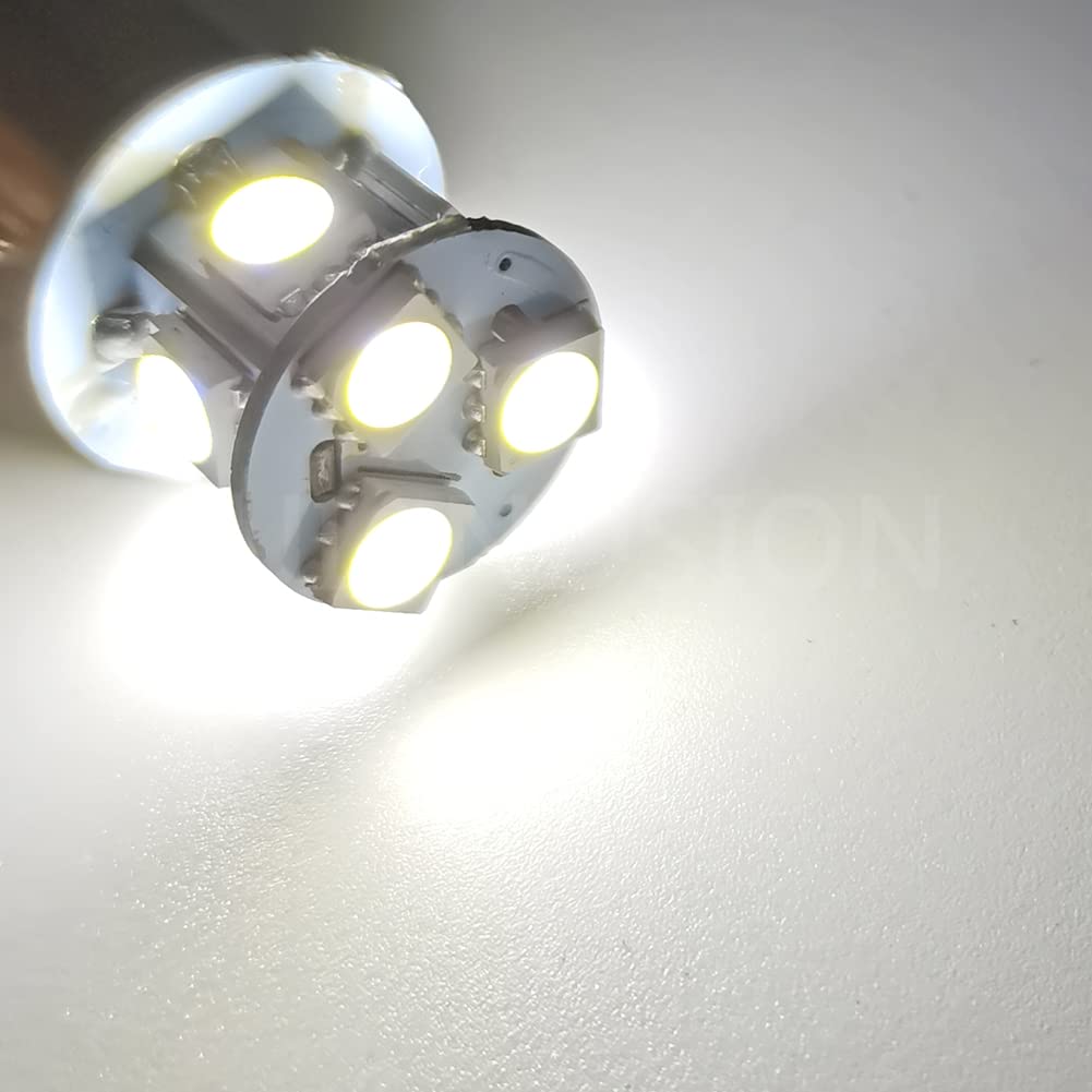 Ruiandsion 2 Pack 1157 LED 6000K White Light Bulb BAY15D P21/5W Universal AC 6-30V