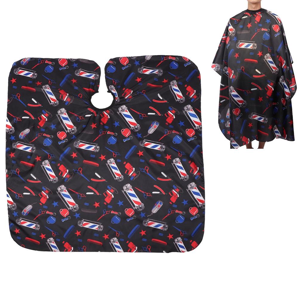 Fashionable Barber Shop Hairdressing Cape Hair Cutting Apron Hair Beauty Tool 160x140cm (Black)