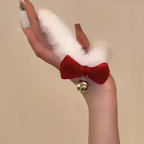 Autumn and Winter Plush Choker White Plush Collar Women's Light Luxury Niche Necklace Neck Christmas New Year Necklace Accessories