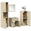 VidaXL Ensemble De Meubles De Salle De Bain 4 Pcs Chêne Sonoma, Armoire De Salle De Bain, Meuble De Salle De Bain, Miroir De 3324989