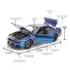 2025 Nou 1:24 Nissan Skyline GTR R34 Model de vehicul din aliaj din metal turnat sub presiune Fast Furious de colecție Cadouri de jucărie de aniversare pentru copii