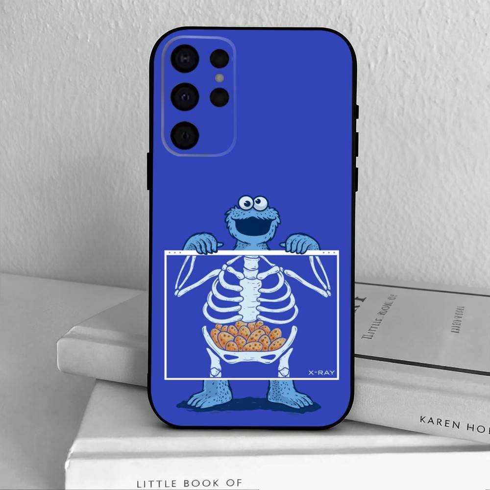 

C-Cookie-M-Monster-R Забавный Чехол Для Телефона Для Samsung S25,24,23,22,30,21,10,9,Ultra,Plus,Lite,FE,4,5 G Мягкий Черный Чехол Samsung S24Plus