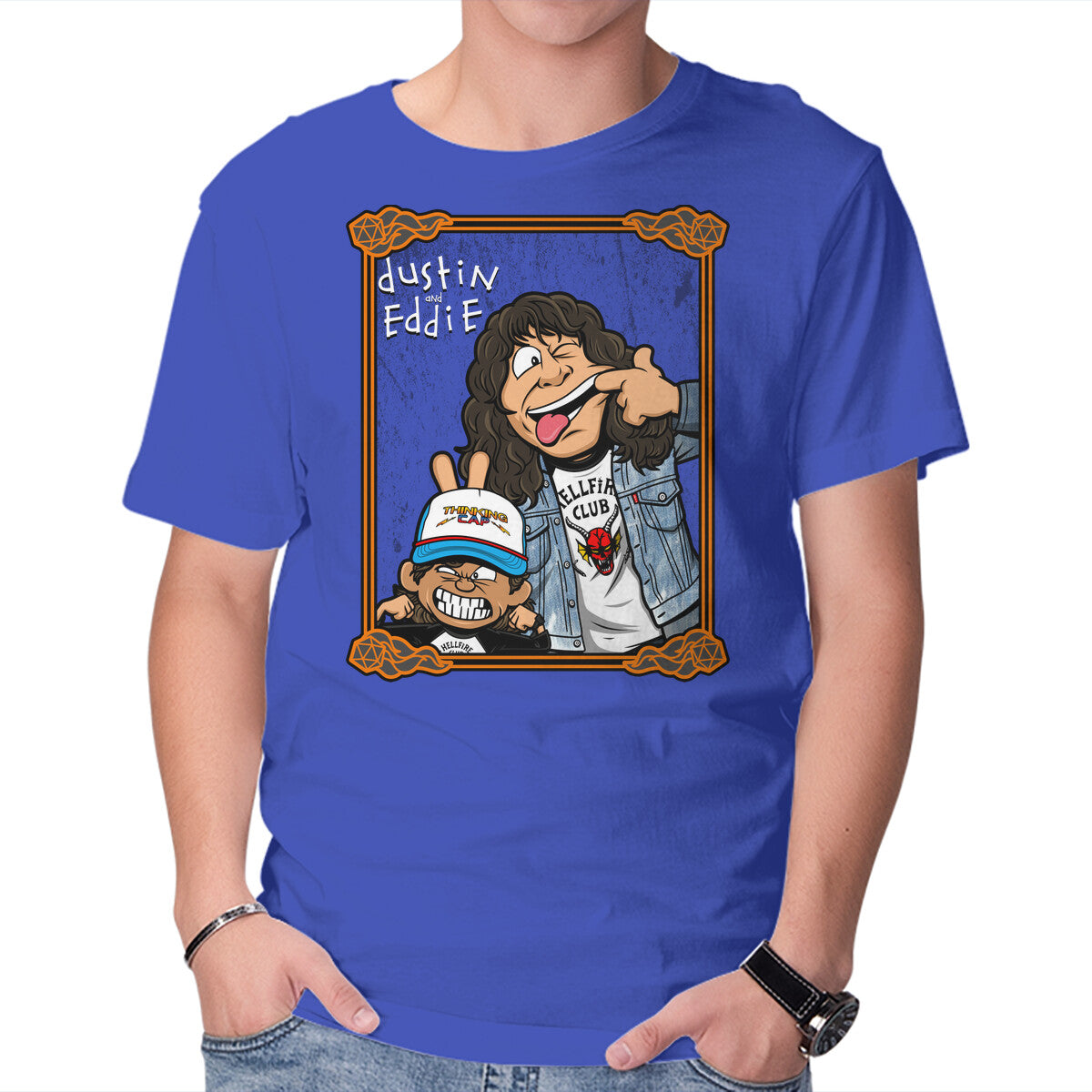 Unisex Crew Neck T-Shirt Dustin And Eddie Graphic Short Sleeve Casual Tee XXL