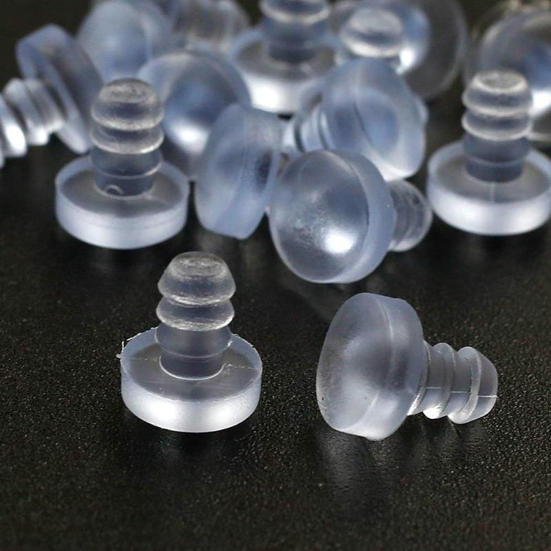 100Pcs Stem Bumper Glides, Glass Top Table Bumpers with Stem for Cabinet Doors Patio Furniture, for 3/16 Inch Holes