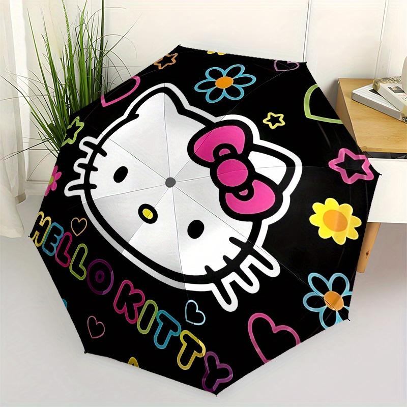 

Hello Kitty, Cartoon Character Automatic opening and closing folding umbrella with 8-rib frame and compact travel design, perfect for all oc