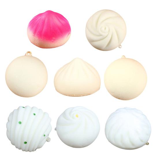 Simulation Steamed Bun Toy Stress Relief Dumpling Squeeze Sensory Fidget Toy Stretchy Decompression Dough Ball Desk Toy