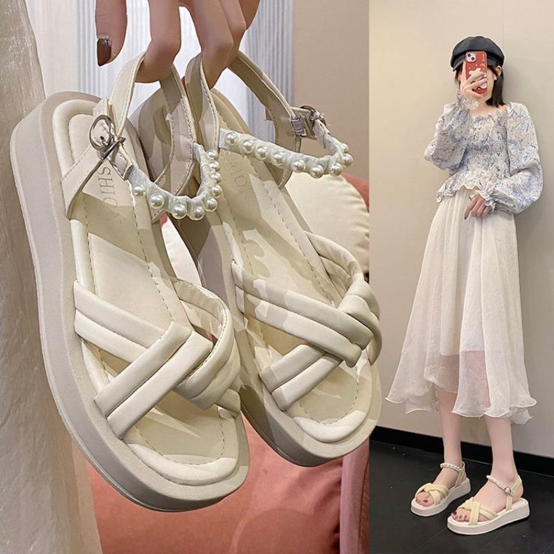 Fashion Summer Women Gladiator Sandals Fashion Platform Cross-toe Sandals Comfortable Muffin Casual Women's Shoes Luxury Sandales Plates