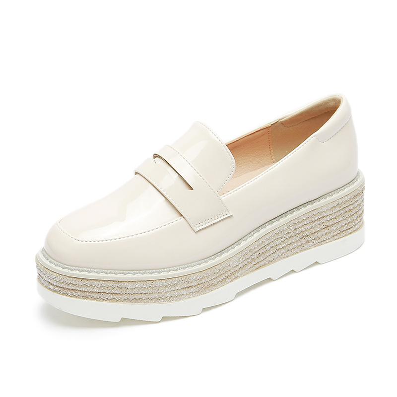 2025 Autumn Women's Simple Sequined Waterproof Platform Thick Sole Heightening Shoes British Style High Heel Casual HZB-007-31