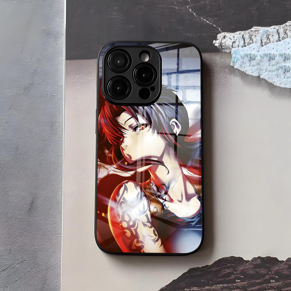 

Revy B-Black L-Lagoon Phone Case For IPhone 17 Air 16 E Pro Max 15 14 13 Mini 12 Pro 11 Max Plus Black Glass Cover iPhone 11ProMax