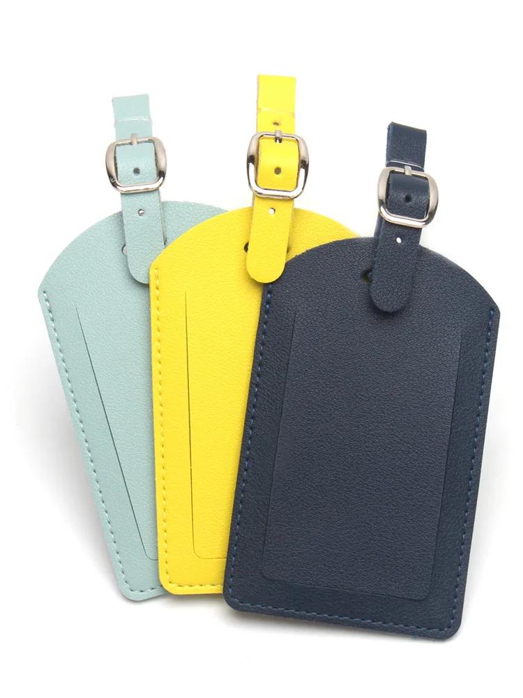 Holiday Travel Accessories Fashion Copper Button Passport Holder Luggage Tag Extra Thick Leather Passport Cover Luggage Tags