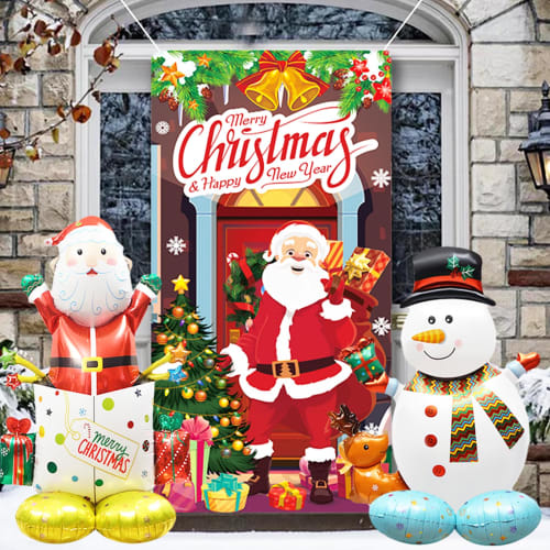 Christmas Tapestry Balloon Set Extra Large Size Can Stand Merry Christmas Decoration Luxury Set Santa Aluminum Balloon Celebration Party Decoration Ph