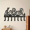 Islamic Calligraphy Key Holder Wall Mount Vintage Arabic Design Multiple Hooks