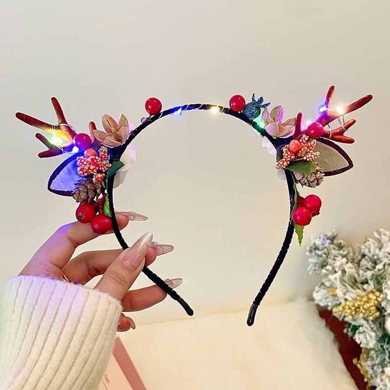 Fumede Christmas Glowing Deer Antler Headband