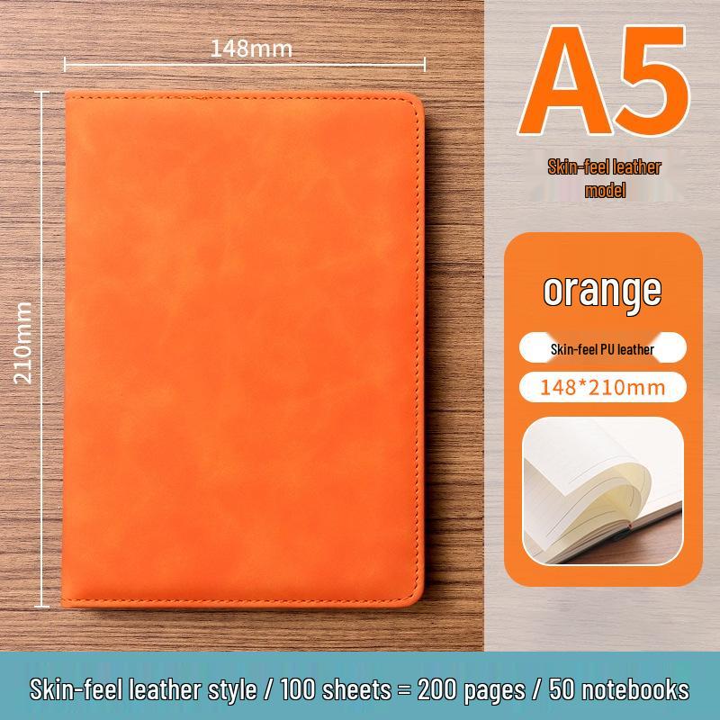 A5 Soft Leather Suede Notebook with Custom Logo - Simple B5 Business Meeting Journal, Large Thick Diary